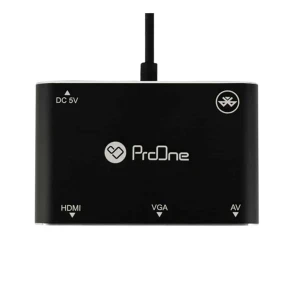 مبدل microUSB و لایتنینگ و USB-C به HDMI و VGAوAV پرووان مدل PHU560